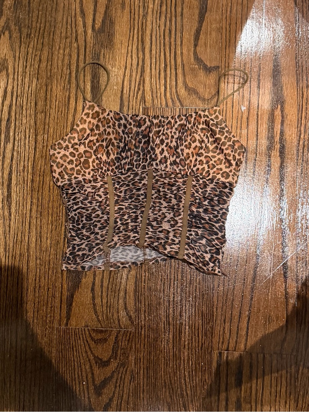 Princess Polly Mesh Leopard Corseted Crop Top